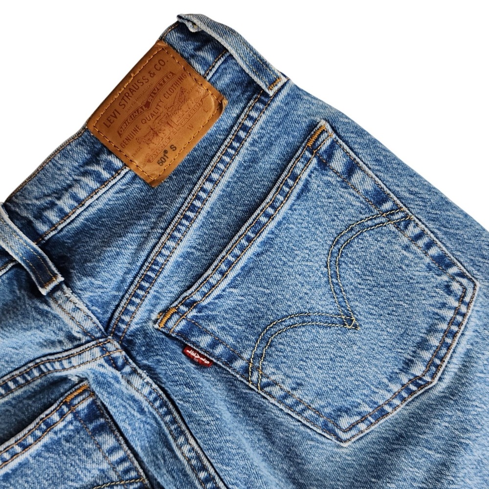 Levi's 501 Skinny Jeans Premium Big E Women 26 Blue High Rise Medium Wash Denim
